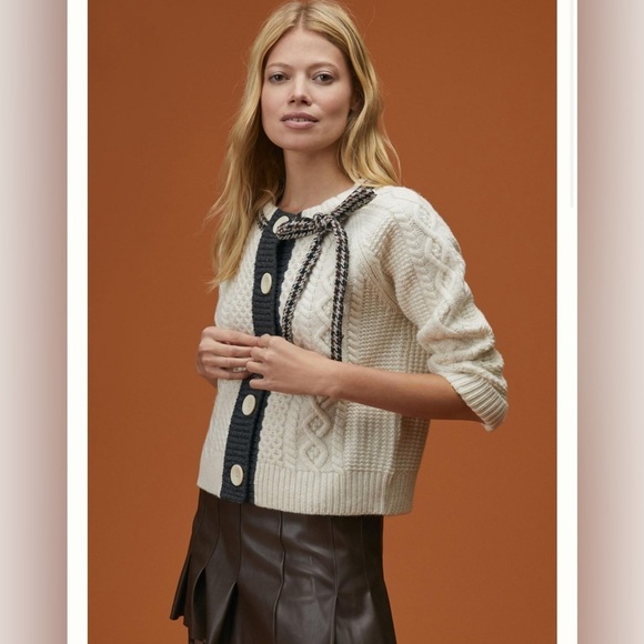 Anthropologie Sweaters - Anthropologie The Reeds Cable-Knit Wool Cardigan Size Small